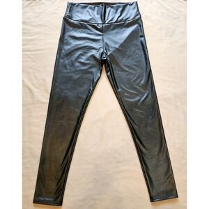 Tagoo All For Leather Faux Leather Fleece Lined Leggings‎ Black Size Large NWT
